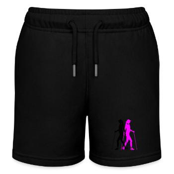 Nordic Walking Frau Silhouette - Kinder Organic Joggingshorts Mini Bolter von Stanley/Stella - Schwarz - Vorne