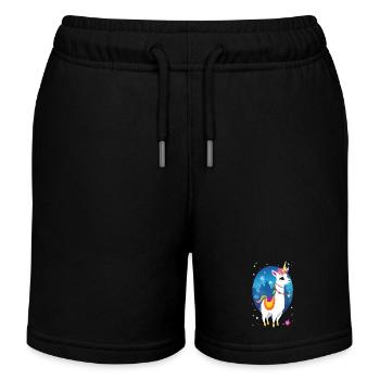 Licorne Lama - Short de jogging enfant bio Stanley/Stella - noir - Devant