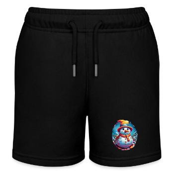 Bonhomme de neige, bonhomme de neige - Short de jogging enfant bio Stanley/Stella - noir - Devant