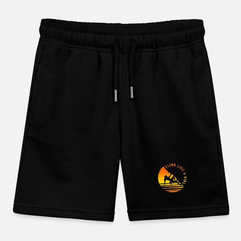 Climbing Bouldering Climber Gift Kids Organic Sweat Shorts by Stanley/Stella