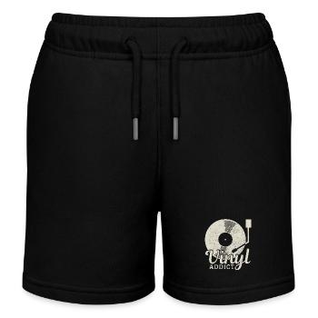 Vinyl Schallplatte Vintage DJ Geschenk - Kinder Organic Joggingshorts Mini Bolter von Stanley/Stella - Schwarz - Vorne