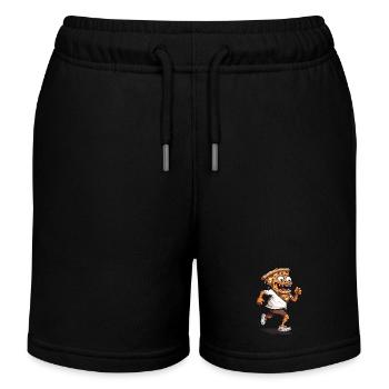 Pizza Slice Monster Design for Pizza Lovers - Kids Organic Sweat Shorts by Stanley/Stella - black - Front