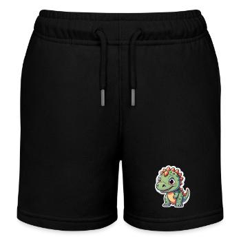Friendly dinosaur puppy - Kids Organic Sweat Shorts by Stanley/Stella - black - Front