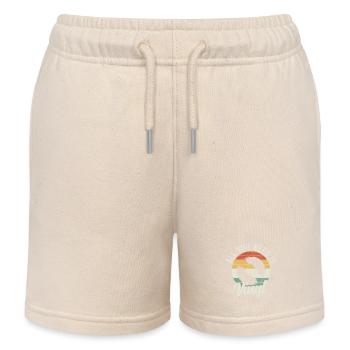 Vinyl Record Collectible DJ Gift - Kids Organic Sweat Shorts by Stanley/Stella - soft Ecru - Front