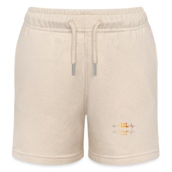 Battement de cœur du camping - Short de jogging enfant bio Stanley/Stella - écru doux - Devant