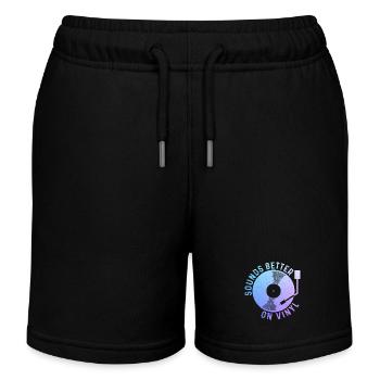 Vinyl Schallplatte Sammler DJ Geschenk - Kinder Organic Joggingshorts Mini Bolter von Stanley/Stella - Schwarz - Vorne