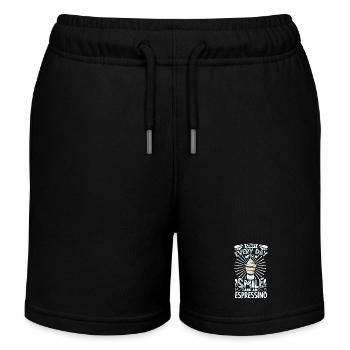 Lächeln mit Espressino - Kinder Organic Joggingshorts Mini Bolter von Stanley/Stella - Schwarz - Vorne