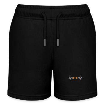 Weightlifting heartbeat - Kids Organic Sweat Shorts by Stanley/Stella - black - Front