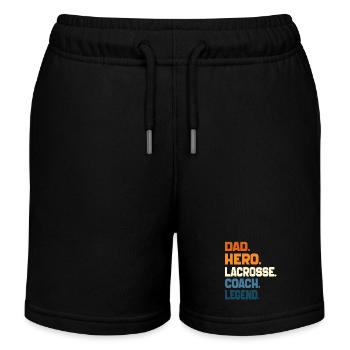 Papa Held Lacrosse Coach Legende Sport Papa 2024 - Kinder Organic Joggingshorts Mini Bolter von Stanley/Stella - Schwarz - Vorne