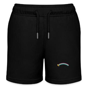Pizza Unicorn with Rainbow - Kids Organic Sweat Shorts by Stanley/Stella - black - Front