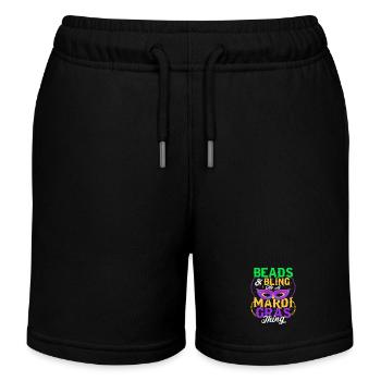 Perles & Bling C’est une chose de Mardi Gras Carnival Par - Short de jogging enfant bio Stanley/Stella - noir - Devant