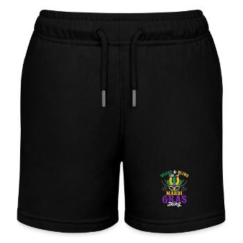 Perles & Bling c’est un Mardi Gras chose Party Carniv - Short de jogging enfant bio Stanley/Stella - noir - Devant