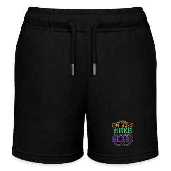 Je suis juste ici pour les perles Carnaval Mardi Gras - Short de jogging enfant bio Stanley/Stella - noir - Devant