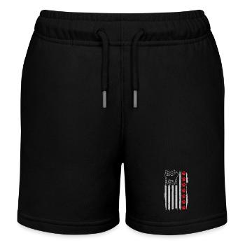 Goldendoodle Dog America Gift - Kids Organic Sweat Shorts by Stanley/Stella - black - Front