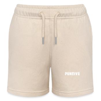 Pensive Vintage Mood Emotion Black Text Apparel - Kinder Organic Joggingshorts Mini Bolter von Stanley/Stella - Natur - Vorne