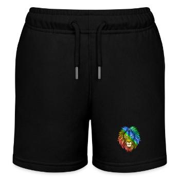 Lion Head Colorful - Kids Organic Sweat Shorts by Stanley/Stella - black - Front