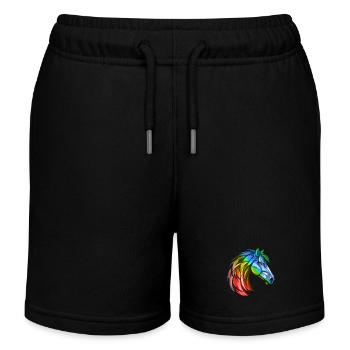 Horse Head Colorful - Kids Organic Sweat Shorts by Stanley/Stella - black - Front