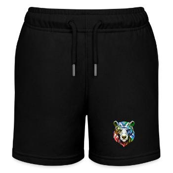 Eisbär Kopf Polar bär Bunt - Kinder Organic Joggingshorts Mini Bolter von Stanley/Stella - Schwarz - Vorne