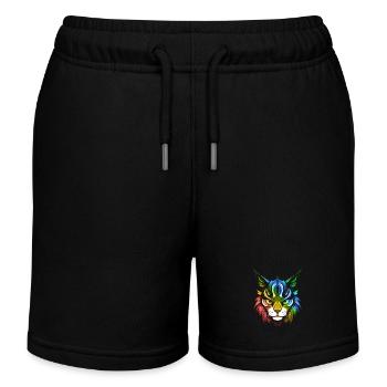 Tête De Symbole De Chat Coloré - Short de jogging enfant bio Stanley/Stella - noir - Devant