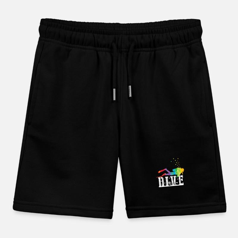 Diving Funny Vintage Diver Gift Kids Organic Sweat Shorts by Stanley/Stella