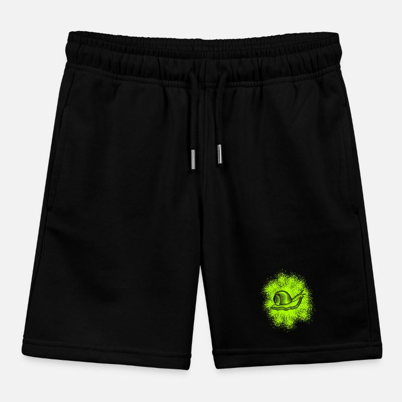 Cute snail with snail shell Kids Organic Sweat Shorts by Stanley/Stella