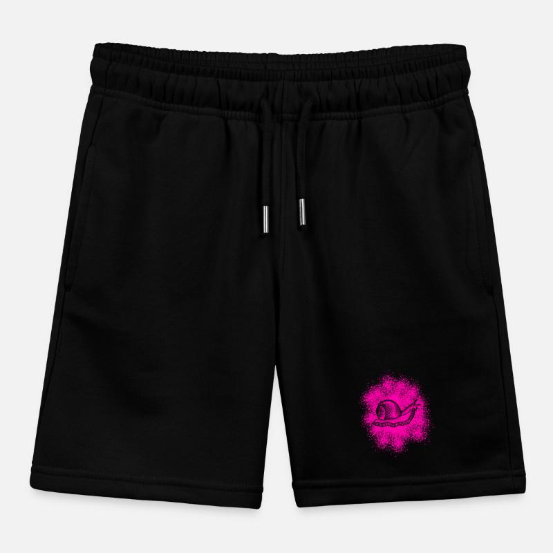 Cute snail with snail shell Kids Organic Sweat Shorts by Stanley/Stella
