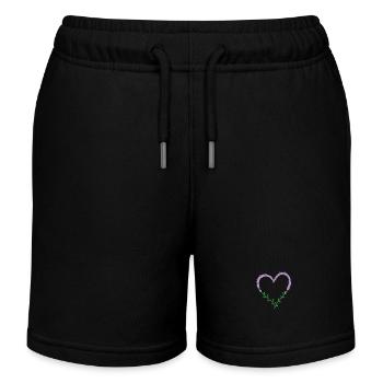 Herz aus Lavendel Pflanze Garten Duft - Kinder Organic Joggingshorts Mini Bolter von Stanley/Stella - Schwarz - Vorne