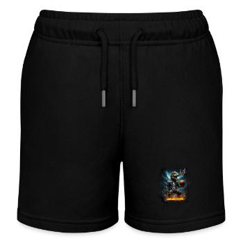Basketball T Rex - Kinder Organic Joggingshorts Mini Bolter von Stanley/Stella - Schwarz - Vorne