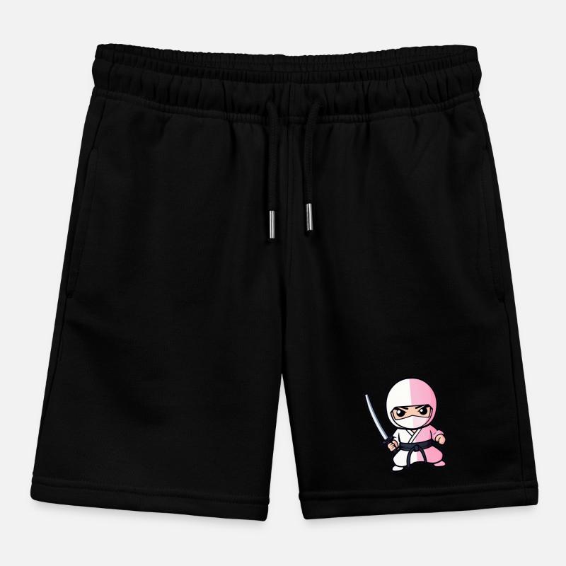 Mignon ninja blanc avec épée katana Short de jogging enfant bio Stanley/Stella