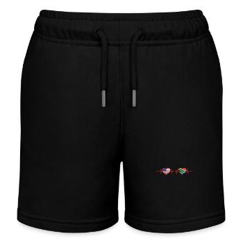 USA South Africa Heartbeat American South African - Kids Organic Sweat Shorts by Stanley/Stella - black - Front