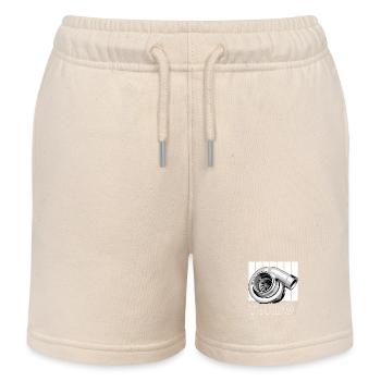 its Turbo Time - Vintage Boost Design - Kids Organic Sweat Shorts by Stanley/Stella - soft Ecru - Front