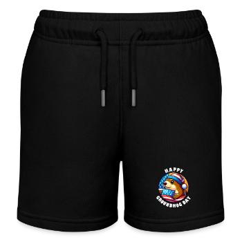Murmeltier Happy Groundhog Day Frühling Amerika - Kinder Organic Joggingshorts Mini Bolter von Stanley/Stella - Schwarz - Vorne