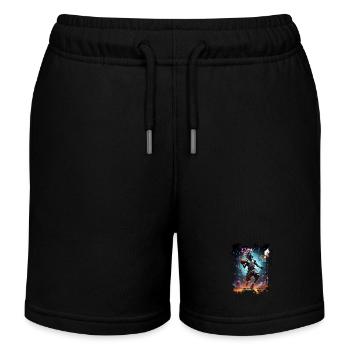 Licorne de basket-ball Graffiti Splash - Short de jogging enfant bio Stanley/Stella - noir - Devant