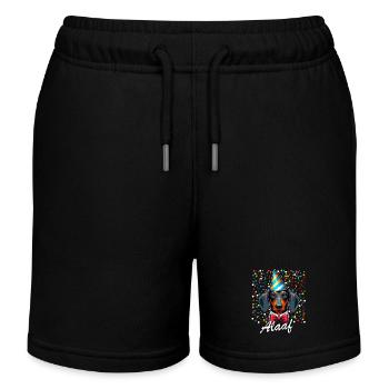 Dackel feiert Karneval mit Konfetti Köln Alaaf Wau - Kinder Organic Joggingshorts Mini Bolter von Stanley/Stella - Schwarz - Vorne