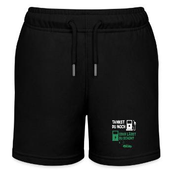 Tankst Du Noch Oder Lädst Du Schon? - Kinder Organic Joggingshorts Mini Bolter von Stanley/Stella - Schwarz - Vorne