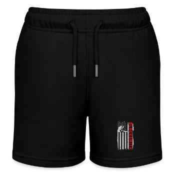 Forging Blacksmith Farrier Gift - Kids Organic Sweat Shorts by Stanley/Stella - black - Front