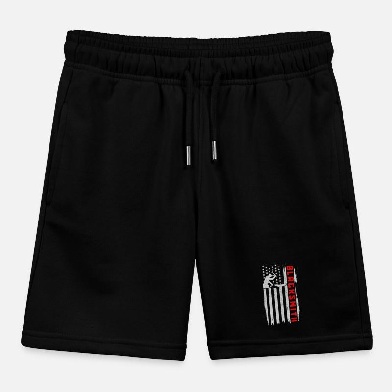 Forging Blacksmith Farrier Gift Kids Organic Sweat Shorts by Stanley/Stella