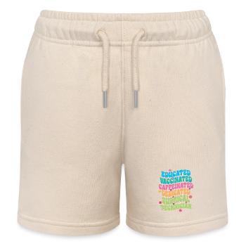 Educated Vaccinated Caffeinated Dedicated Surgical - Kids Organic Sweat Shorts by Stanley/Stella - soft Ecru - Front