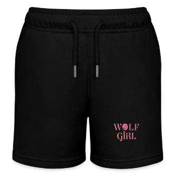 Wolf Girl Geschenk - Kinder Organic Joggingshorts Mini Bolter von Stanley/Stella - Schwarz - Vorne