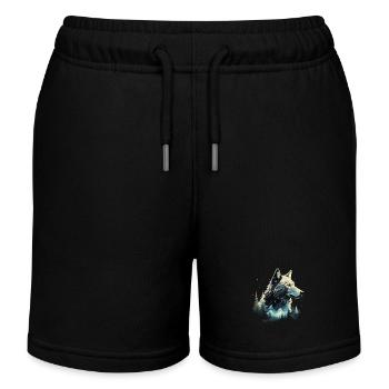 Wolf Berge Natur Geschenk - Kinder Organic Joggingshorts Mini Bolter von Stanley/Stella - Schwarz - Vorne