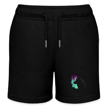 Wolf Aurora Nordlicht Geschenk - Kinder Organic Joggingshorts Mini Bolter von Stanley/Stella - Schwarz - Vorne