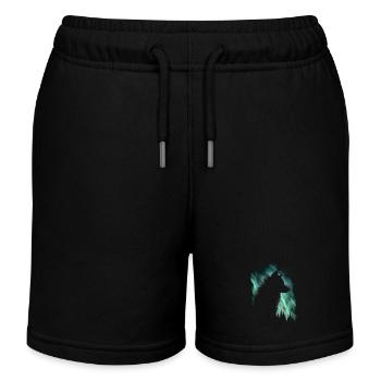 Wolf Aurora Nordlicht Natur Geschenk - Kinder Organic Joggingshorts Mini Bolter von Stanley/Stella - Schwarz - Vorne