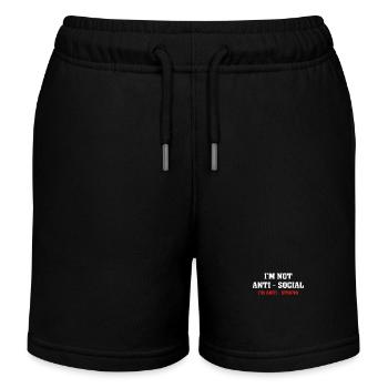 Je ne suis pas anti-social humour sarcasme drôle - Short de jogging enfant bio Stanley/Stella - noir - Devant