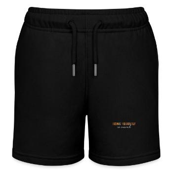 Being yourself is Sacred Self Care Quote - Kids Organic Sweat Shorts by Stanley/Stella - black - Front