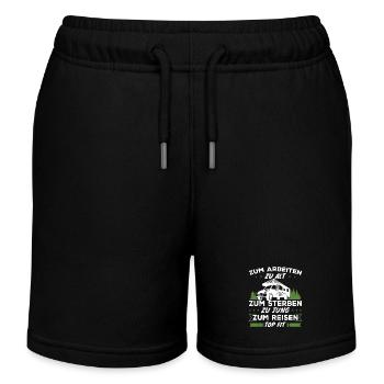Zum reisen topfit - Geschenk Reisende - Kinder Organic Joggingshorts Mini Bolter von Stanley/Stella - Schwarz - Vorne