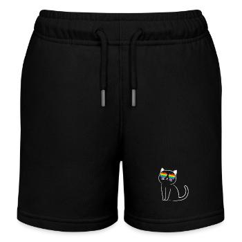 Chat LGBT Design Gay Lesbienne Lunettes De Soleil - Short de jogging enfant bio Stanley/Stella - noir - Devant