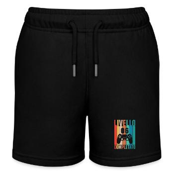 Stufe 6 6 Freigeschaltetes Geschenk - Kinder Organic Joggingshorts Mini Bolter von Stanley/Stella - Schwarz - Vorne