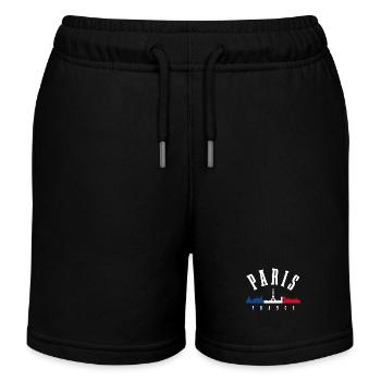 Paris, France, Tour Eiffel, Souvenir - Short de jogging enfant bio Stanley/Stella - noir - Devant