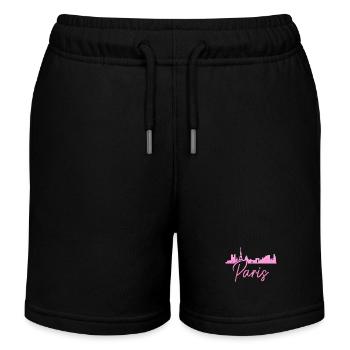 Paris, France, Tour Eiffel, Souvenir - Short de jogging enfant bio Stanley/Stella - noir - Devant