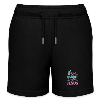 Silly Rabbit Easter is for Jesus Feiertag - Kinder Organic Joggingshorts Mini Bolter von Stanley/Stella - Schwarz - Vorne